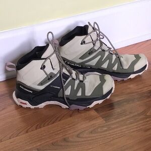 Salomon X Ultra 4 Mid GTX Hiking Shoe alfalfa/lichen green size 8